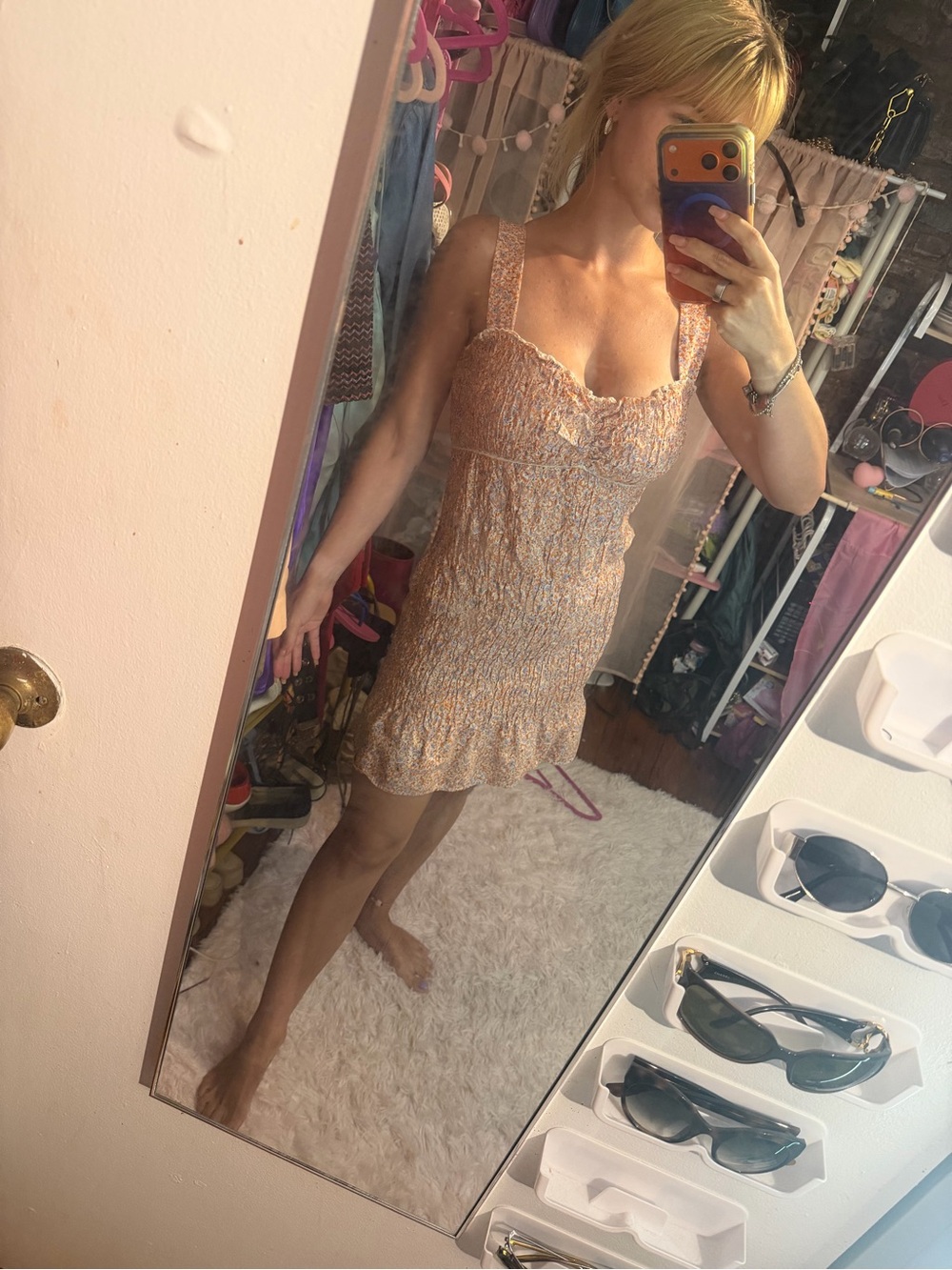 💕 floral smocked Zara dress